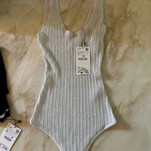 Zara Knit Body Suit and Black Knit Tank